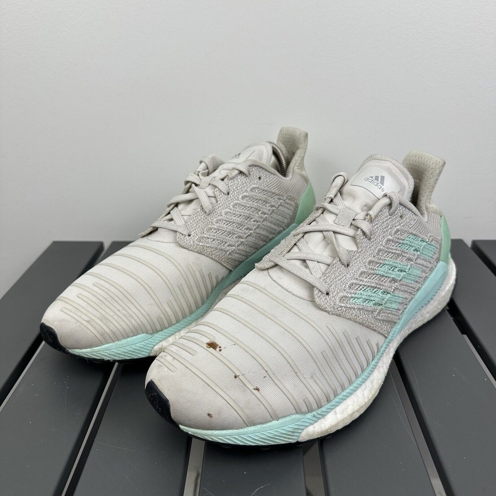 Adidas Solar Boost Running Shoes Women's 10 Clear Mint Raw White Athletic D97432
